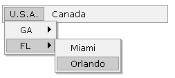 The menu that is generated by binding to one dimentional table